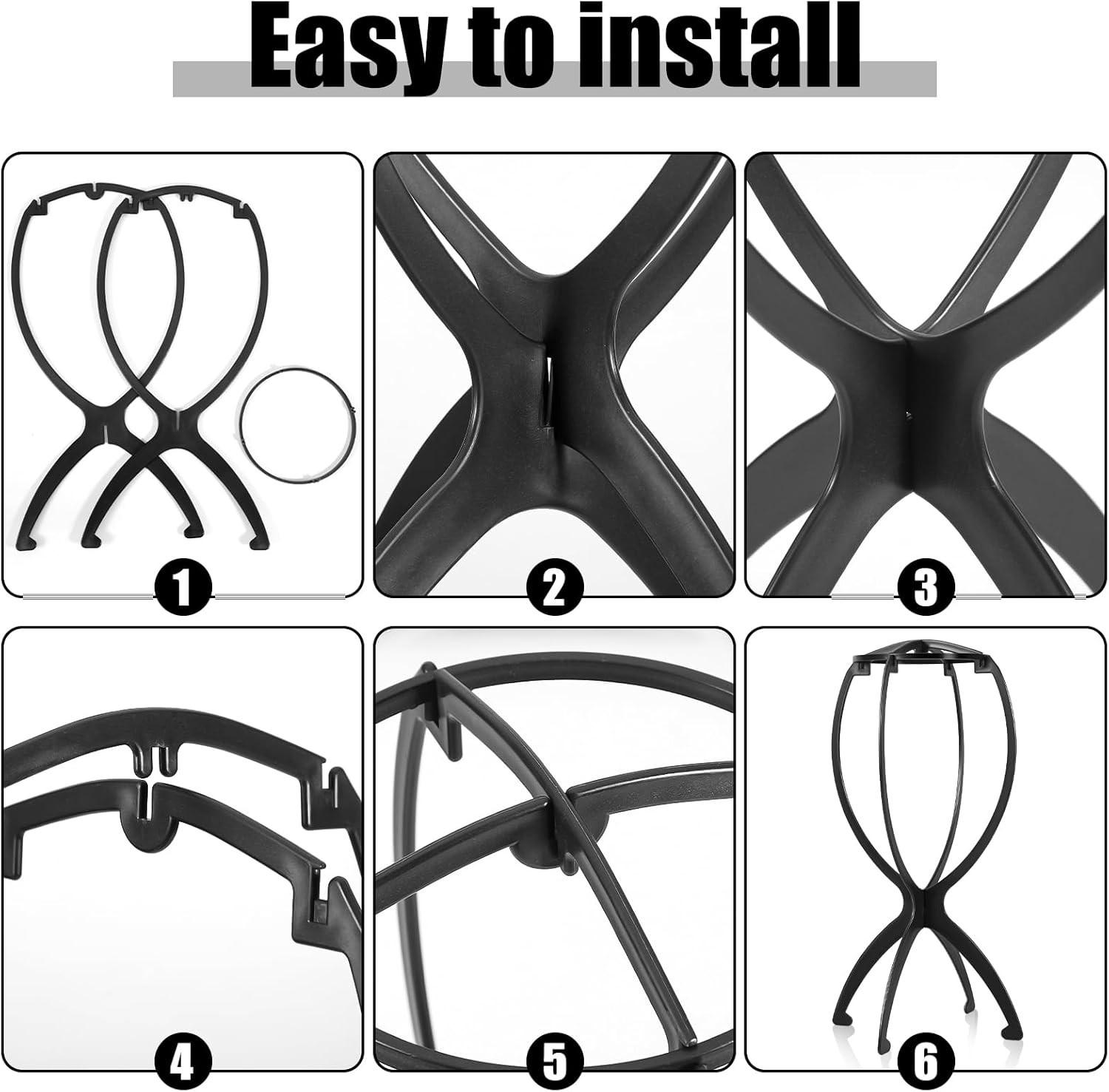Wig Stand, Portable Wig Holder Wig Head Stand for All Wigs Travel Wig Hair Styli