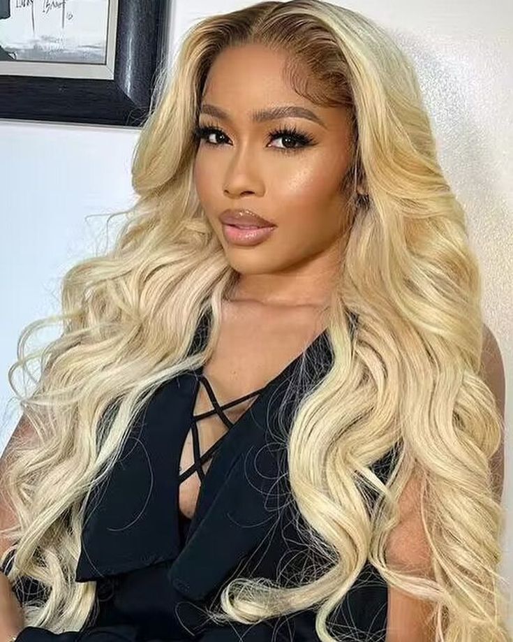 Pre Plucked Lace Frontal Wigs 150% Density Ombre 1B/613 Color Blonde Body Wave