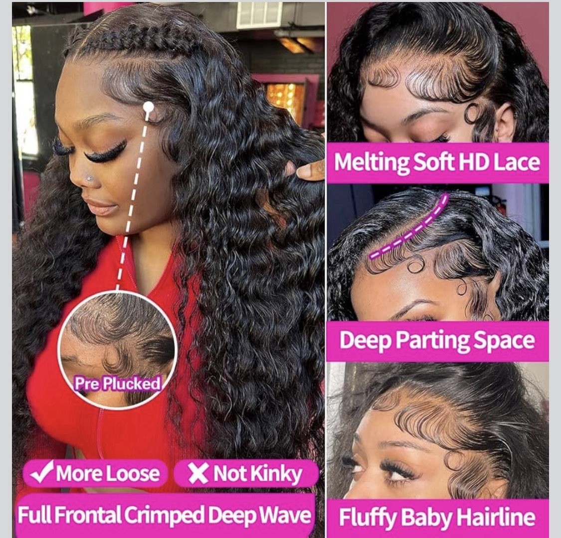 Deep Wave HD Lace Front Wig Pre-Plucked Invisible Knots Dark & Medium Brown