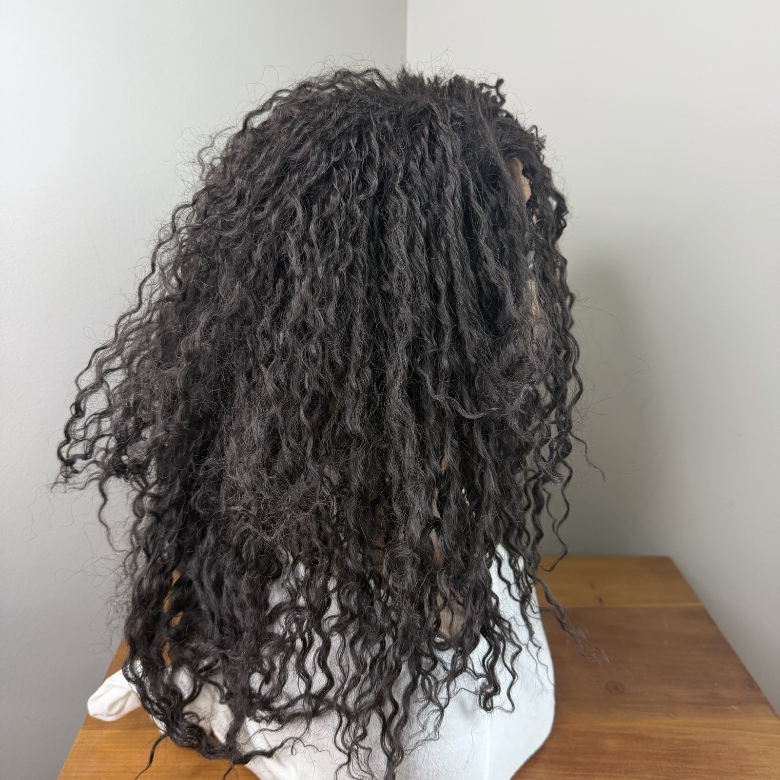 Model Model Drawstring Full Cap Synthetic Black Curly Haired Wigs Lot of 3