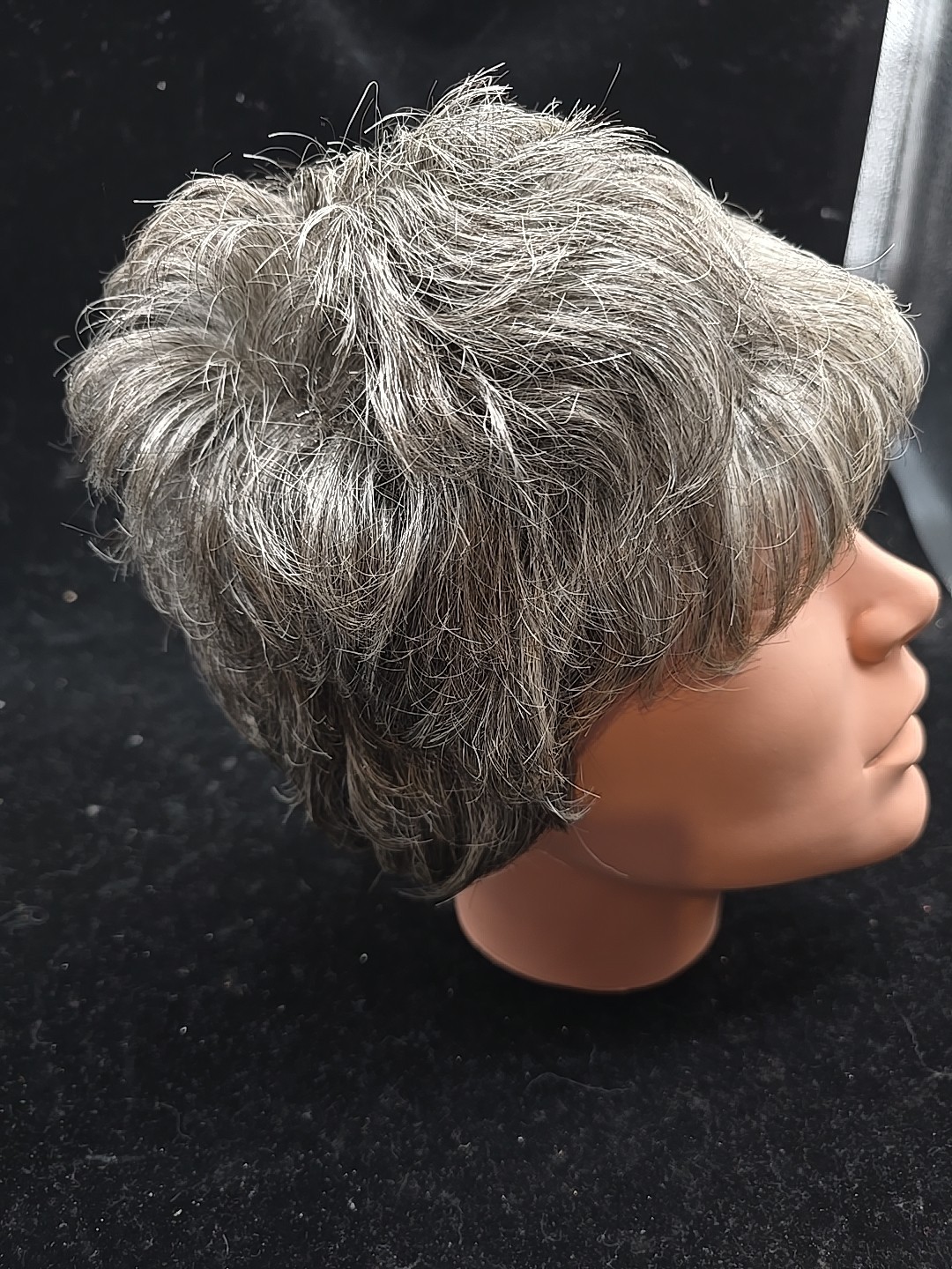 Foxy Silver Wig Short Gray Salt Pepper Shag Pixie Japanese Origin Indonesia