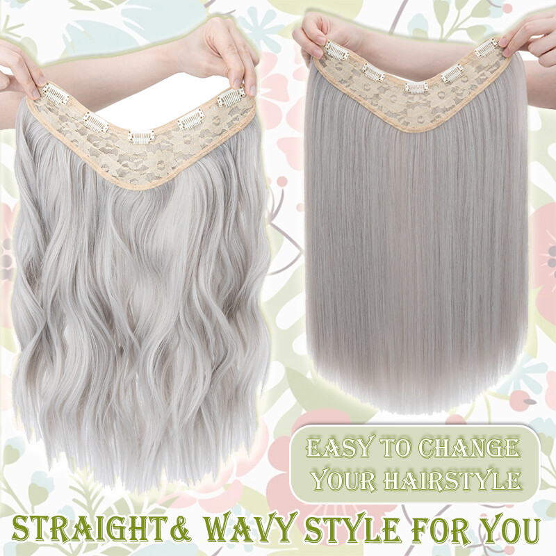 One Piece U Shape 5Clips in Hair Extensions Full Head Highlight Real As Human US