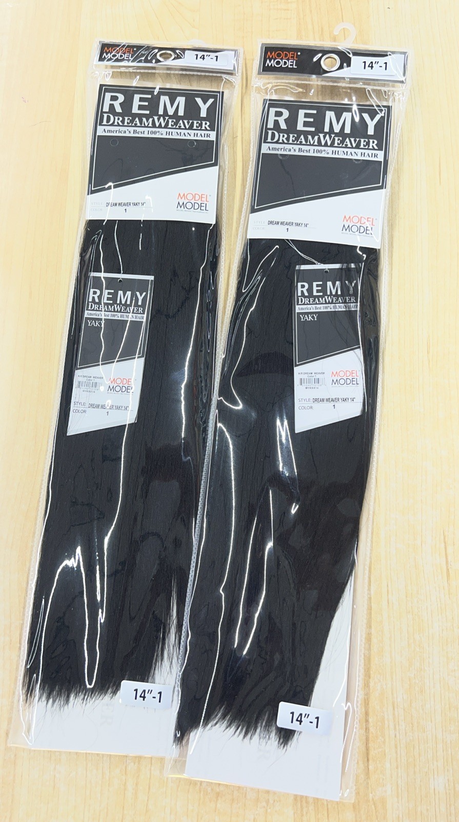 Dream Weaver 100% Human Hair Yaky 14”inch 2 Pack Deals Number 1 Jet Black ￼