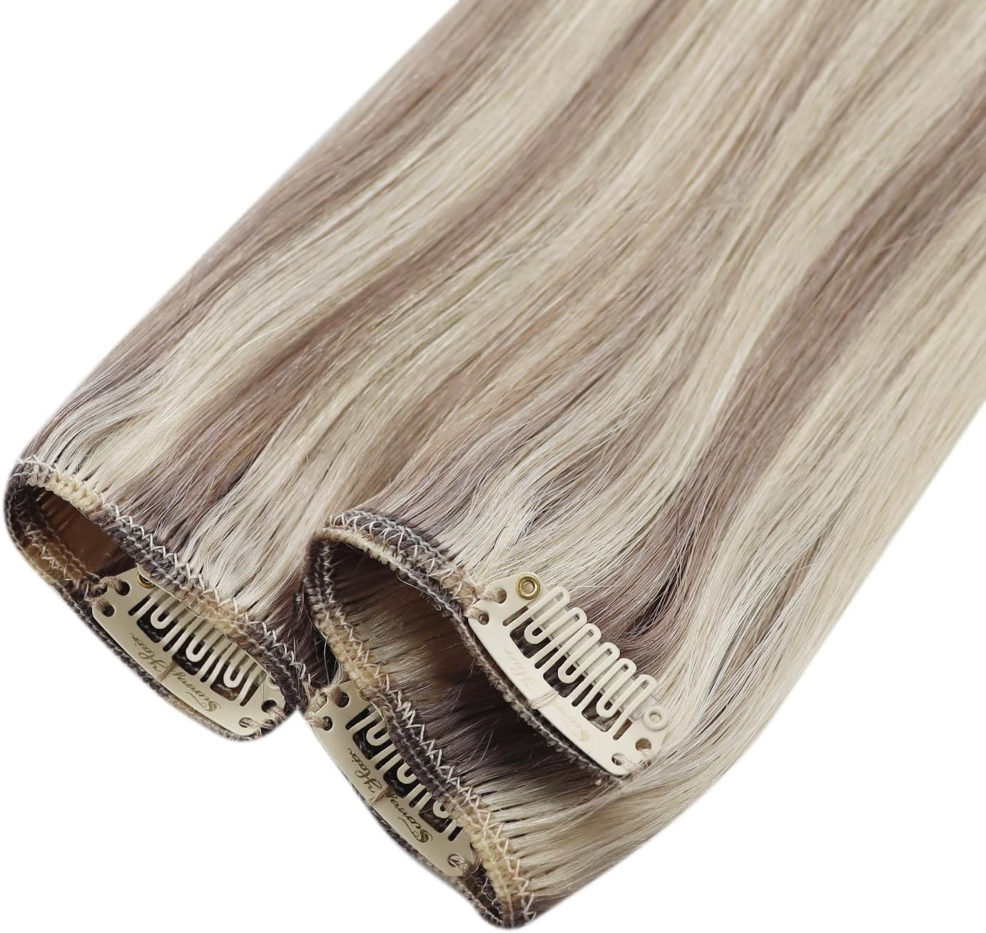 Sunny Hair CLIP-IN 20″ Platinum Blonde Highlight Human Hair Extensions CP P20-60