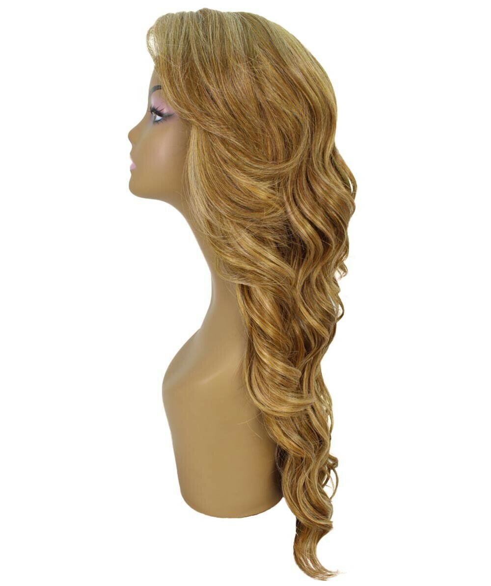 LUXLUXE Asana Wavy 26″7×4 Women’s Lace Front Wig, BLT-0117, Blonde Blend