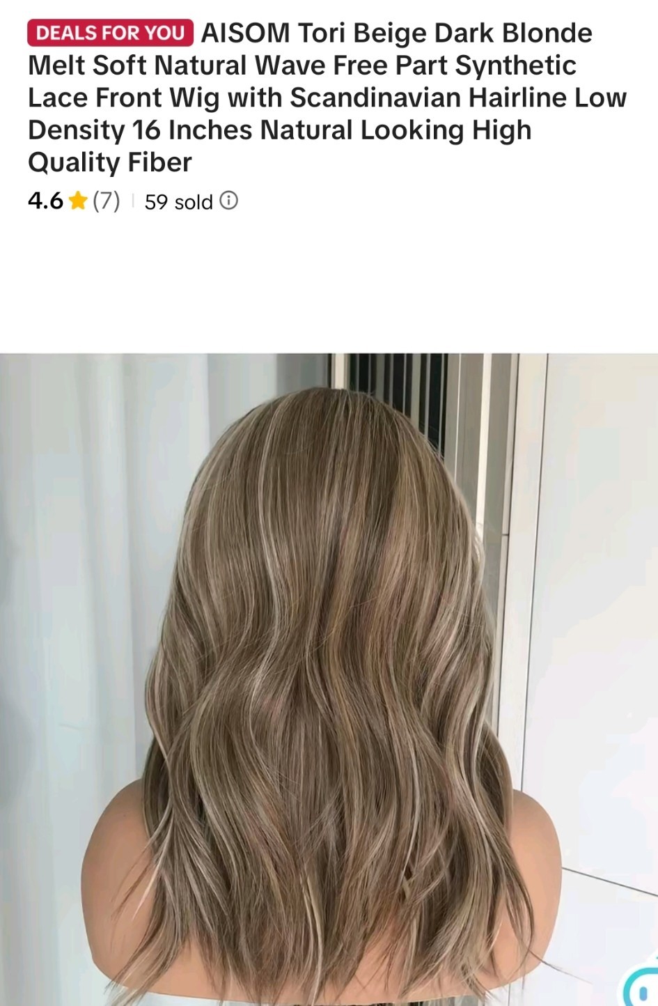 Aisom Tori Dark Blonde Melt Glueless Free-Part 16 Inches