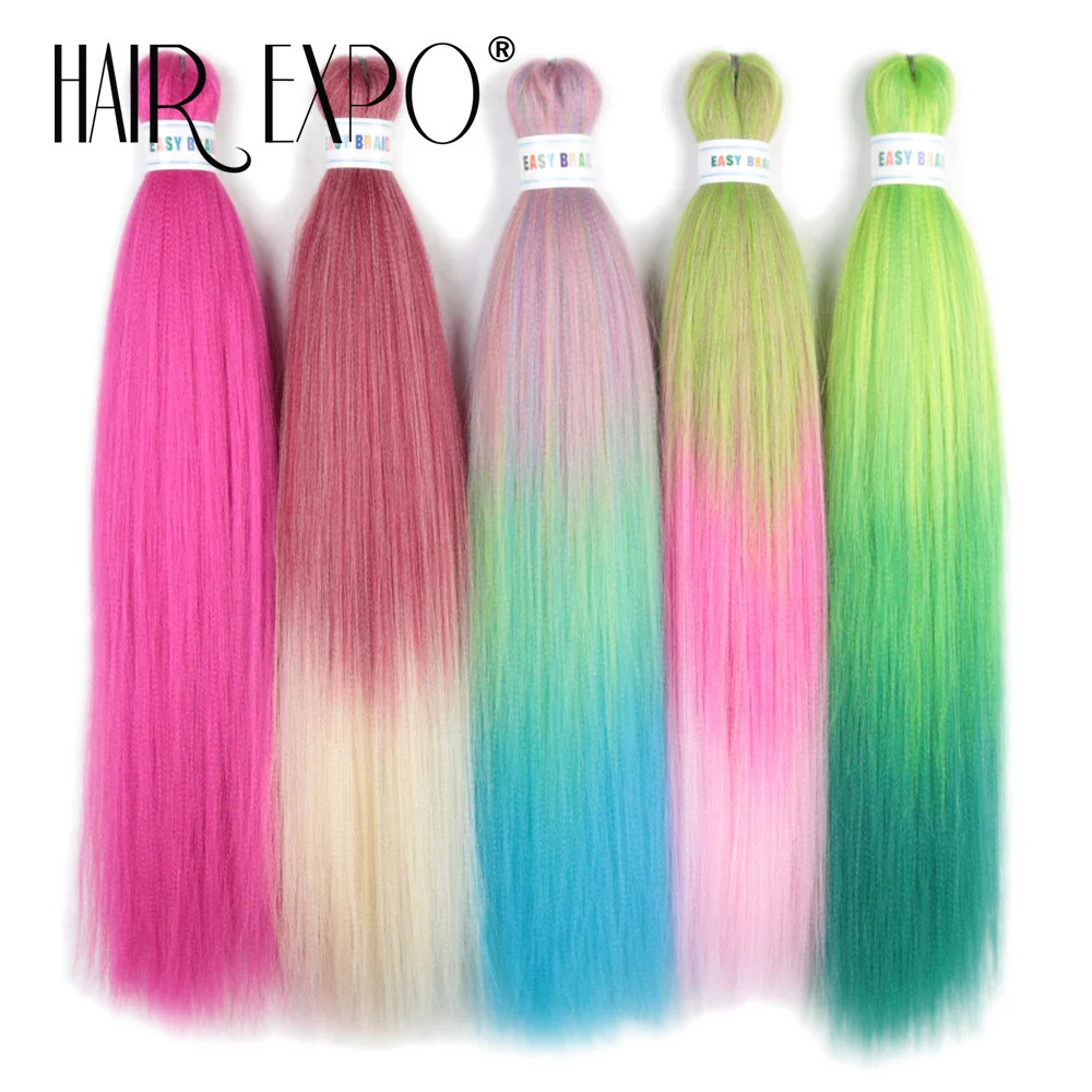 Purple Pre Stretched Braiding Hair Extensions 26Inch Synthetic Jumbo Braids For