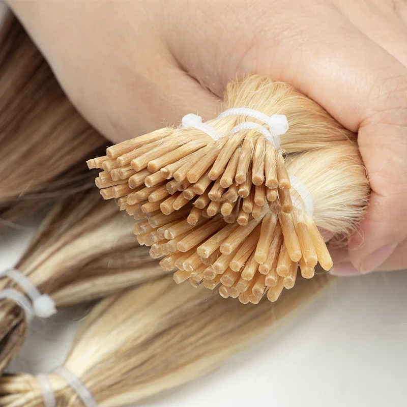I Tip Hair Extensions Real Human Hair 30g/pack Microlink Capsules 14″