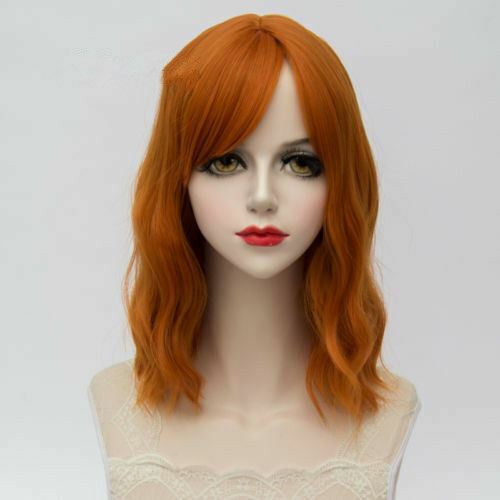 35CM Blonde/Orange/Light Pink/Sliver White Curly Lolita Cosplay Wig Halloween