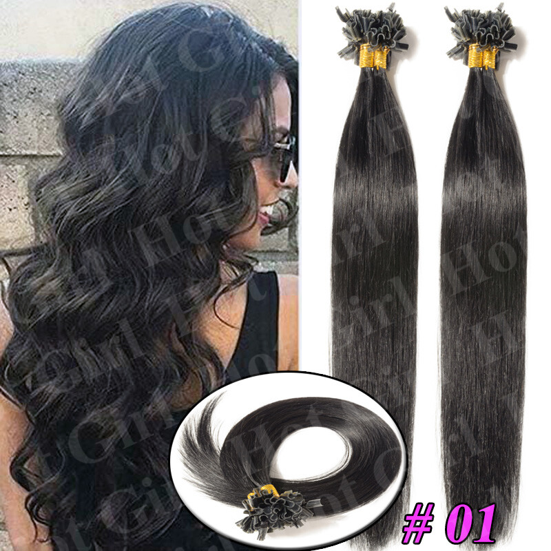 CLEARANCE 100s Pre Bonded Fusion Nail U-Tip 100% Human Hair Extensions Keratin
