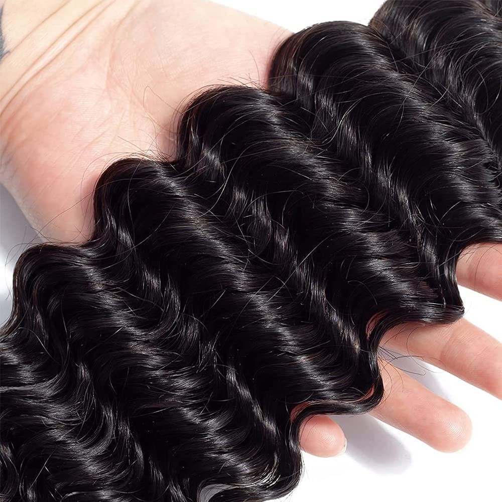 Wuvusnm Deep Wave Bundles Wet And Wavy Bundles Human Hair Deep Curly Bundle 20