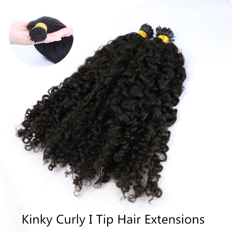 Kinky Curly I Tip Human Hair Extension Pre Bonded Fusion I Tip Hair 100Strands