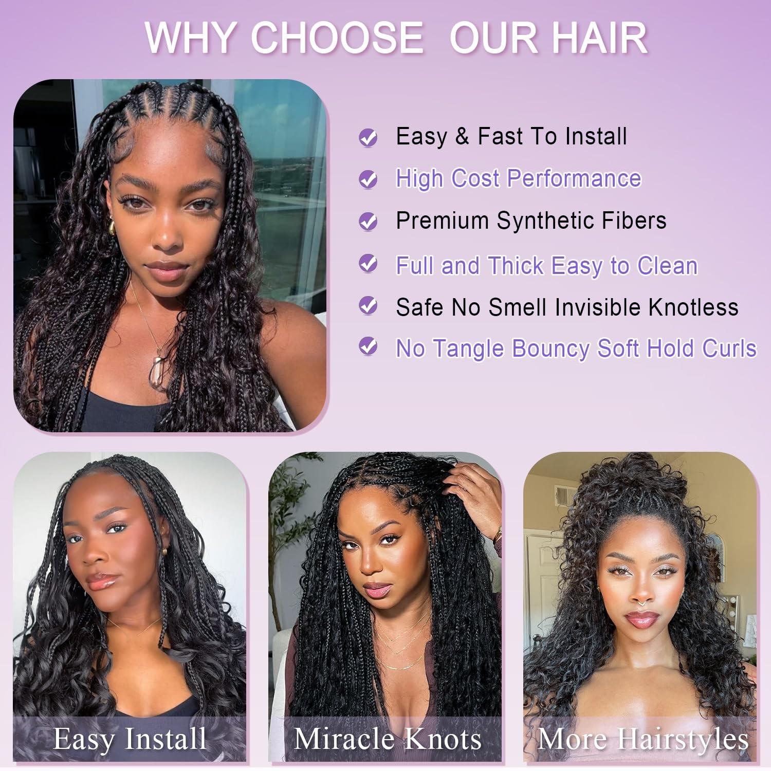 Deep Wave Feather Crochet Hair, 100 Strands Miracle Knots Hair Curly Crochet Hai