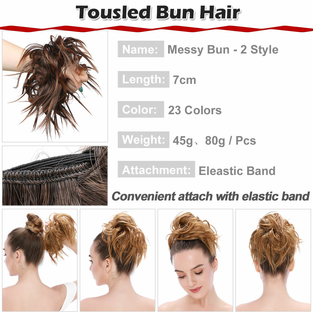X-Large Messy Bun Scrunchie Hair Piece Updo Cover Hair Extensions Curly Thick US