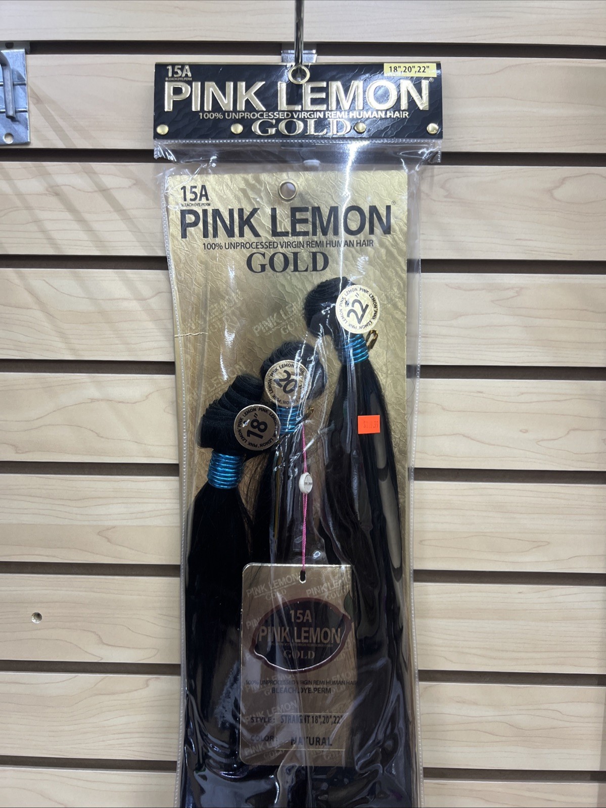 Pink Lemon 100% Human Hair 3 Bundle 18”20”22” Straight Natural Colour ￼