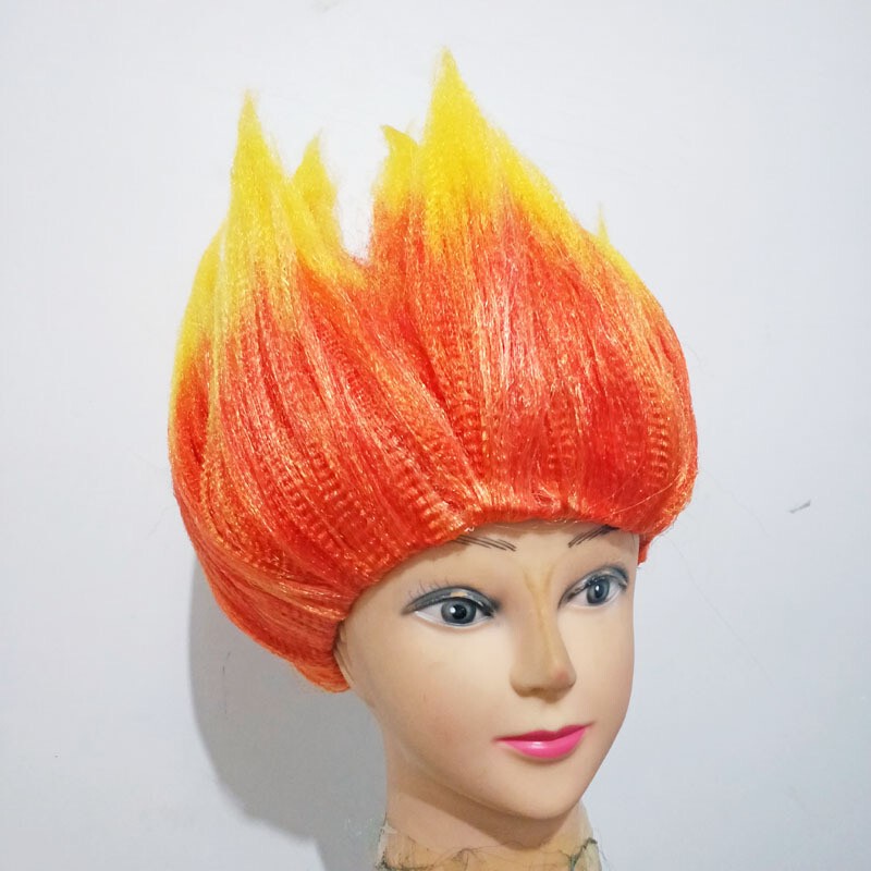 Flame Troll Wig – Colorful 80s Wigs – Neon Spiked Crazy Halloween Costume Wig