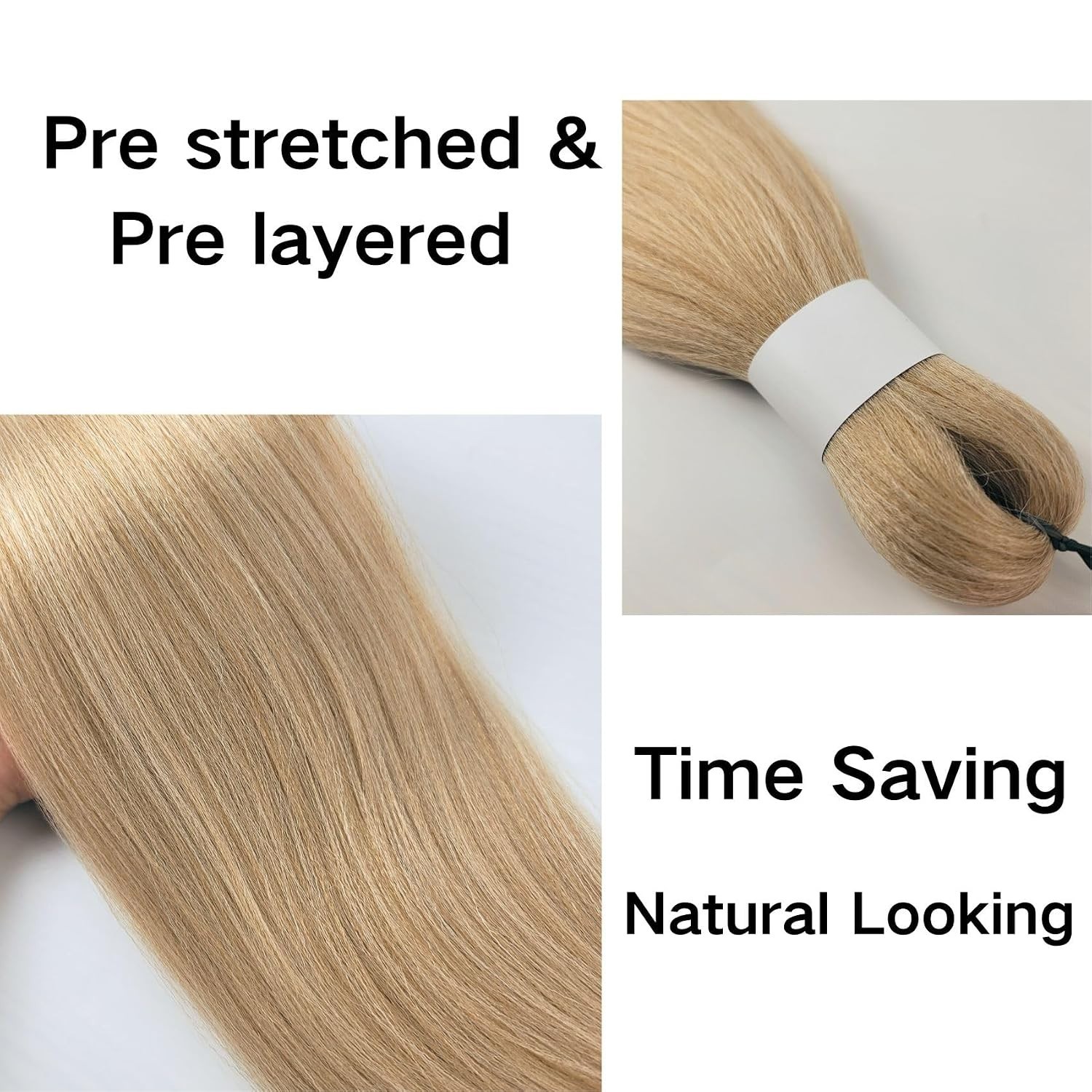 Honey White Blonde Pre-Stretched Braiding Hair 52in | Multi-Color Synthetic Y…