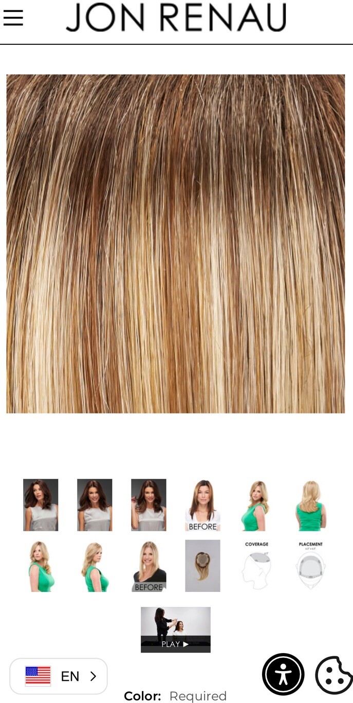 Jon Renau Human Hair Top Form Wig 728 12” Shaded Pralines & Cream New In Box