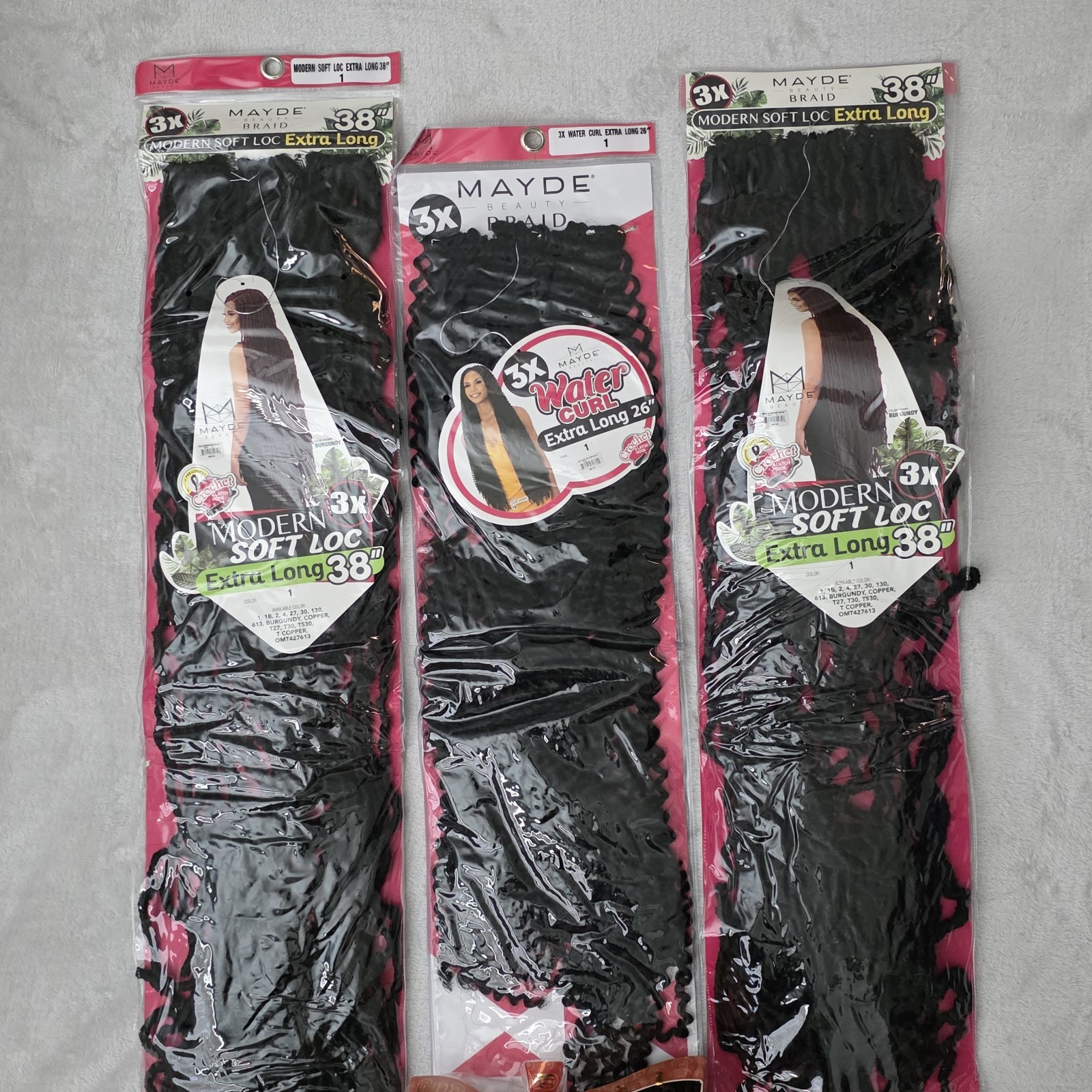 Mayde Gina Hair Lot Spring Twist Braid Soft Loc Extra Long Water Curl 38″ 26″