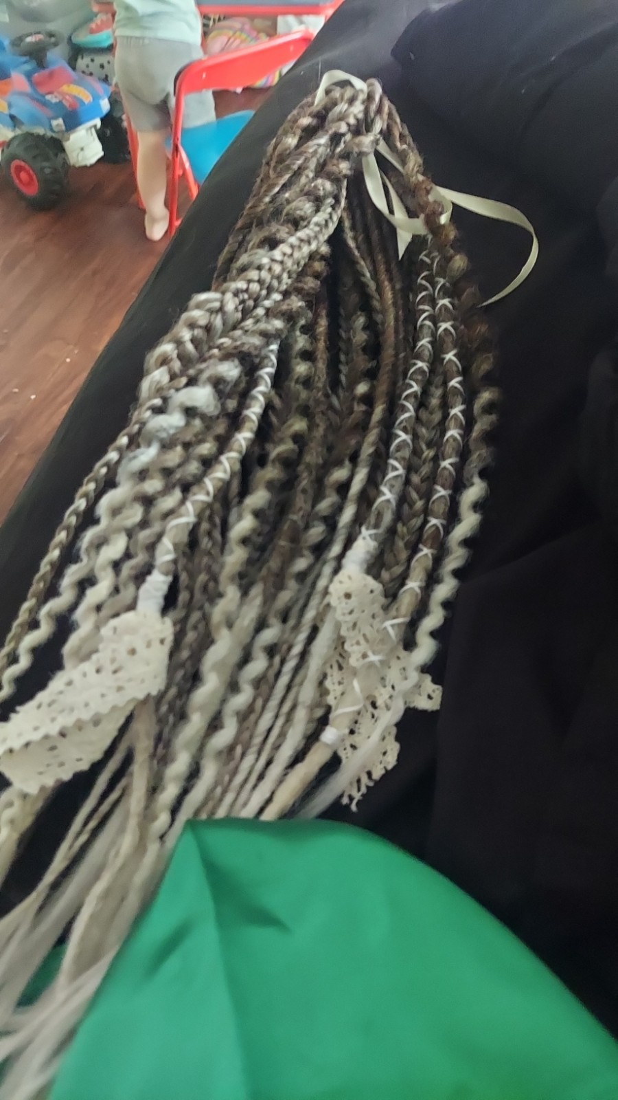 Synthetic Braided Dreadlocks Wrap Around Hair Extension Black/Blonde 21-30 in