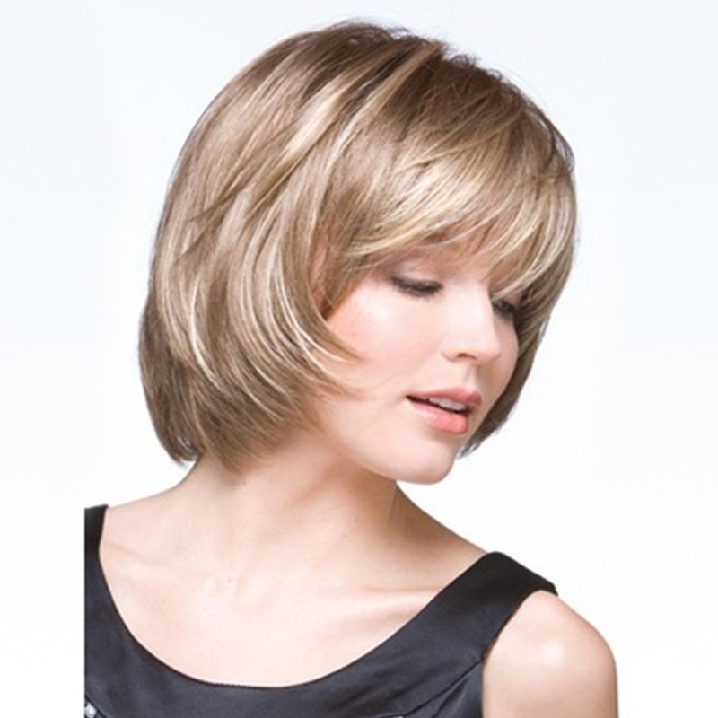 Lady 26cm Short Synthetic Wig Fashion Hairpiece Casual Party Cosplay Wear