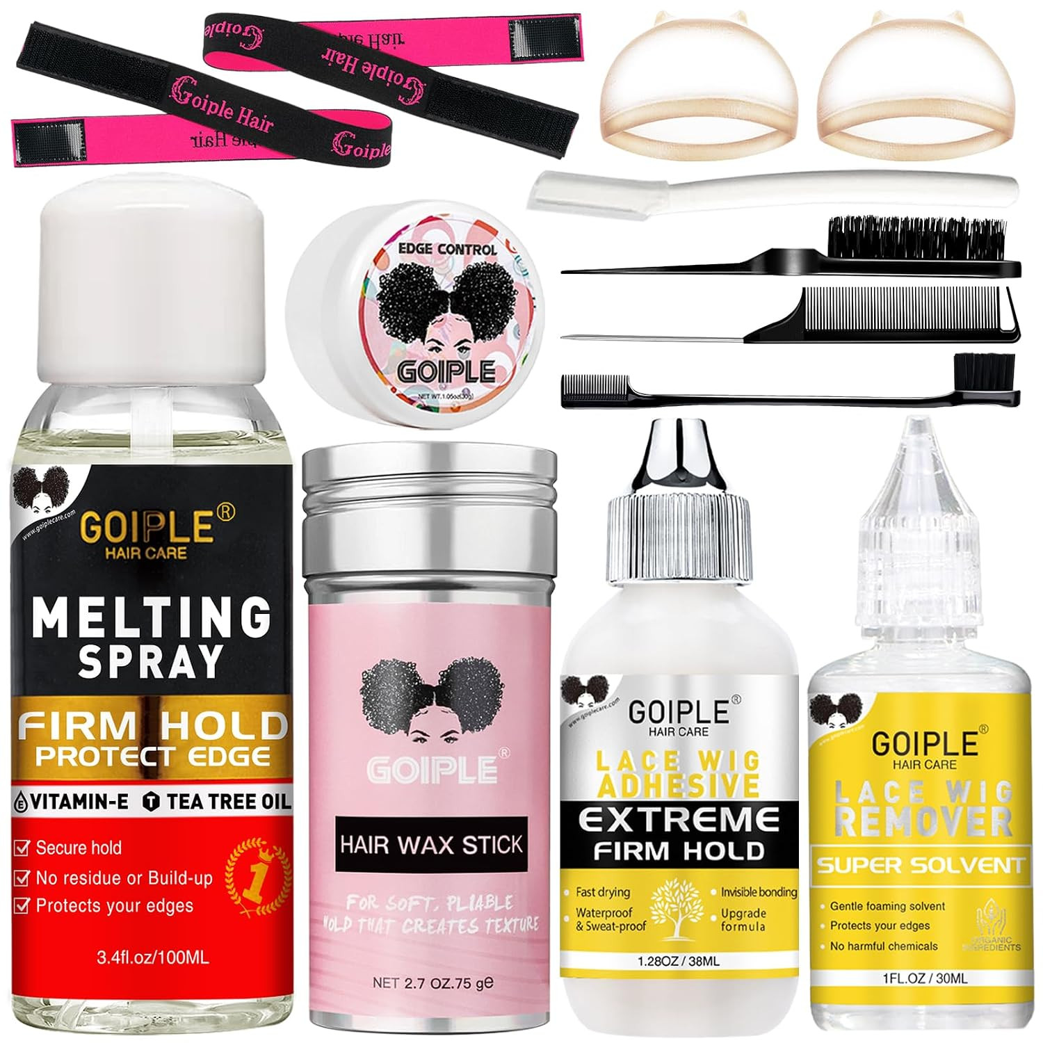 Hair Extension Adhesive Spray Kit – Lace Front Wig & Closure Glue, No Melt for W