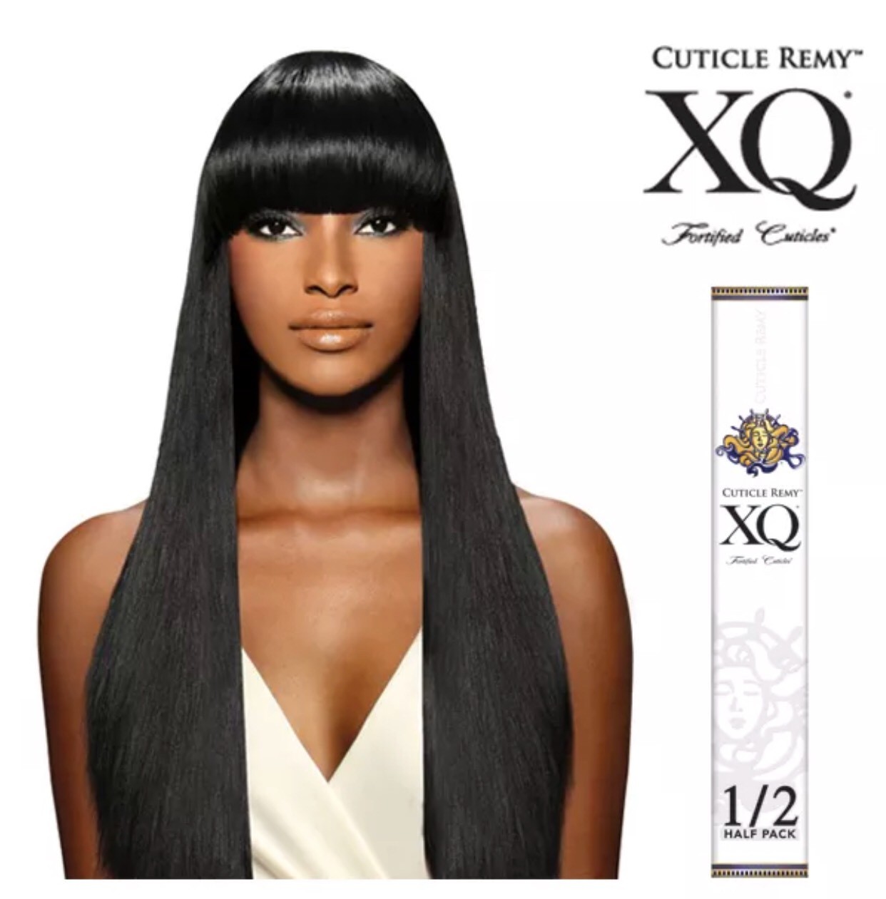 Cuticle Remy XQ Yaky Straight Weaving Extension 1/2 Half Pack_12″_#613