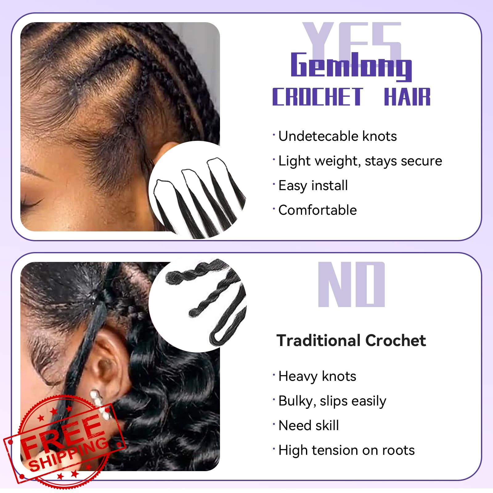 Sherico 14 Inch Black Water Wave Crochet Hair