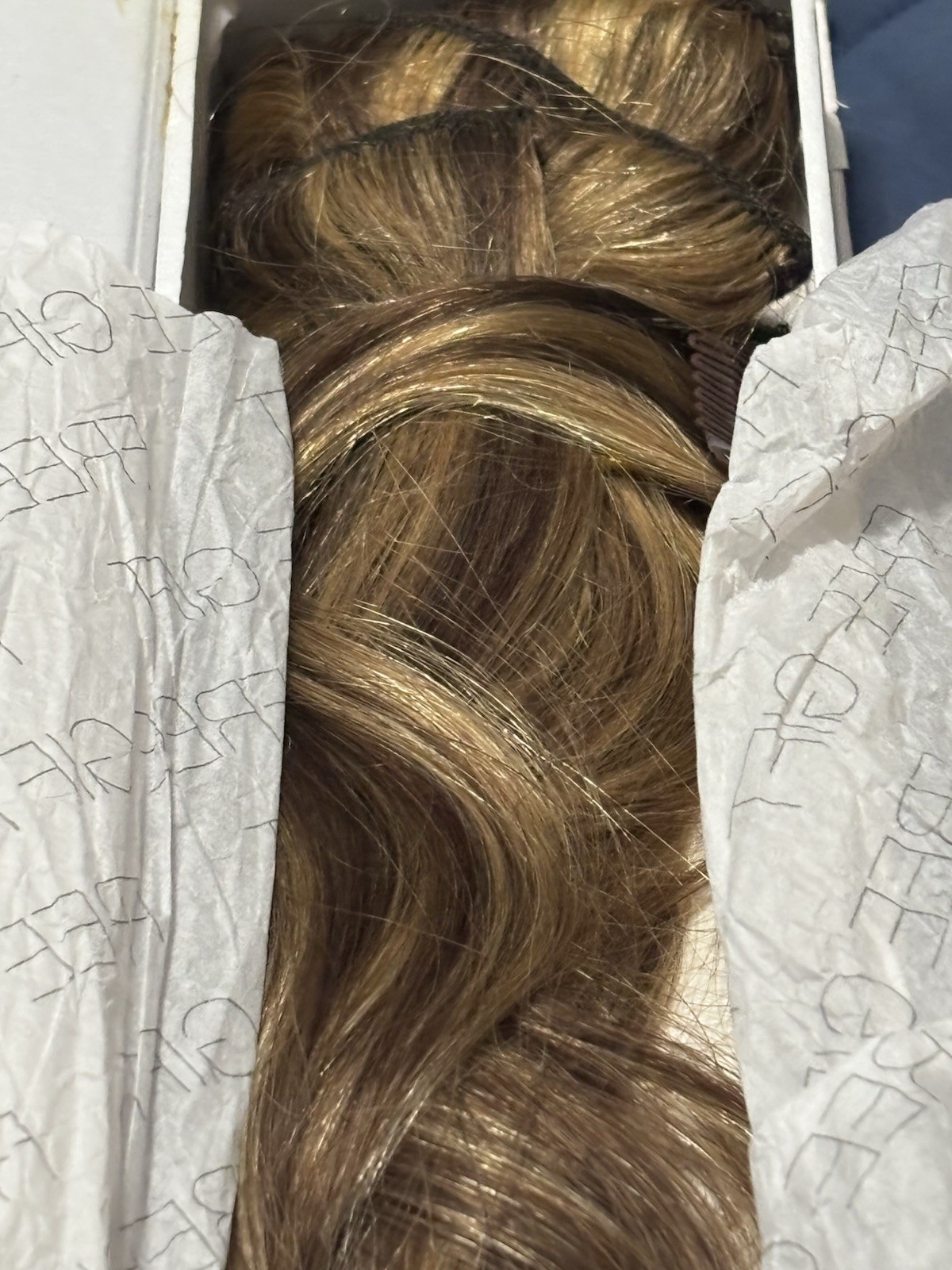 SHE 100% Human Hair Clip-In Extension Wavy 17in 80g Light/Golden Brown P6 27