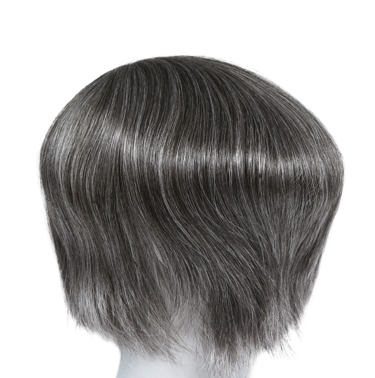 Mens Toupee European Virgin Hair System Toupee Injection Skin Hairpieces #1B50