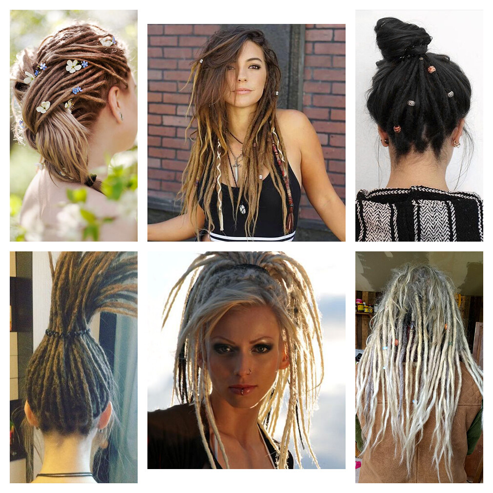 24″ Soft Thin 0.6cm Double Ended Dreadlocks Synthetic Braid DE Dreads Extensions