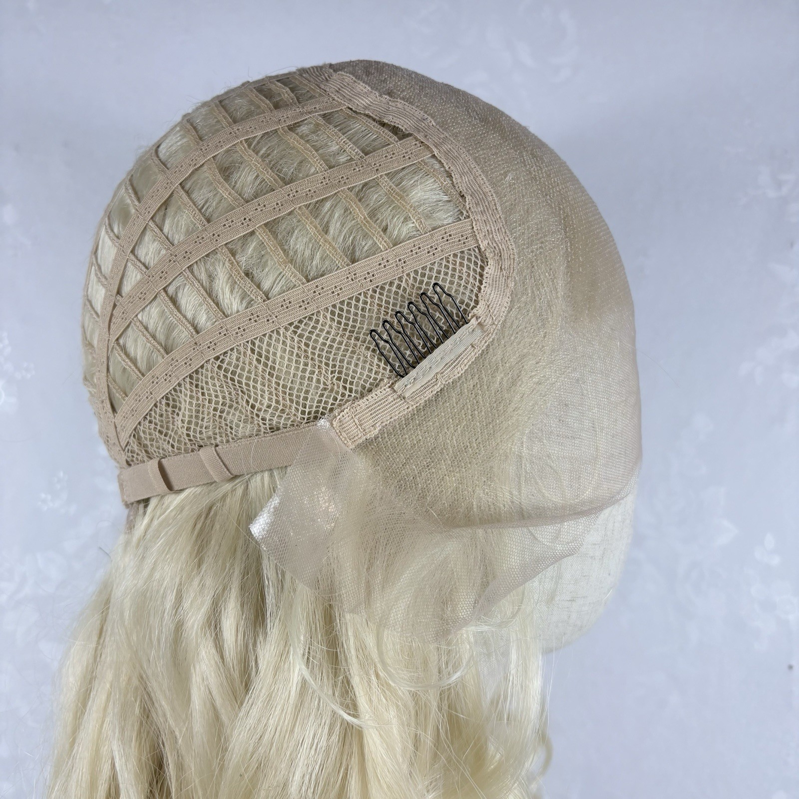 Daily WIG! 30” Long Curly, Bleach Blonde long Human hair blend, Lace front