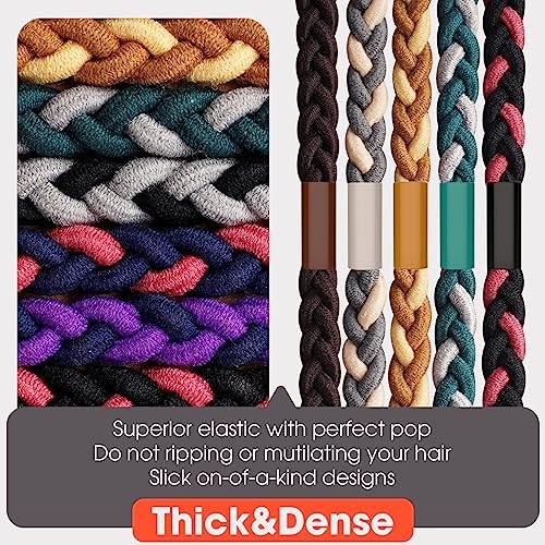 10pcs Braided Hair Ties for Thick, Curly Hair – No Crease 01.10Pcs Mixed color