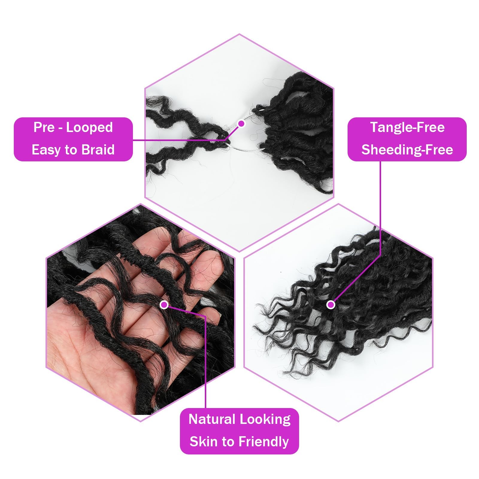 Ameli Goddess Locs Crochet Hair 10Inch 8Packs Pre Looped Faux Locs Crochet Hair