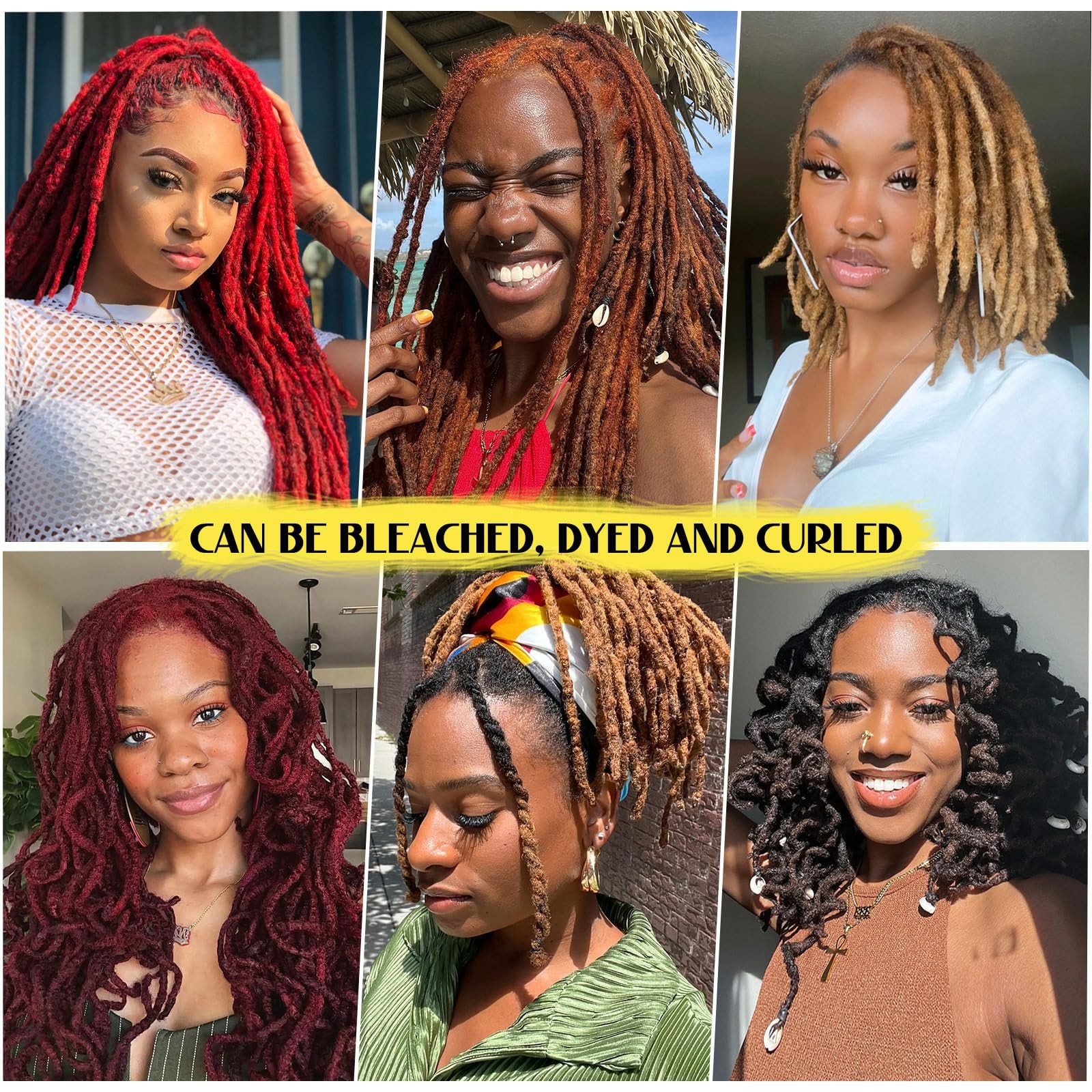Iiflydsfa 16 Inch 60 Strands Loc Extensions Human Hair For Men/Women 0.6Cm