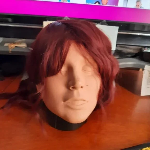 NEW BAG ! 16 Inch Long Aisi Hair Curly Short Bob Wig With Band Wine Red