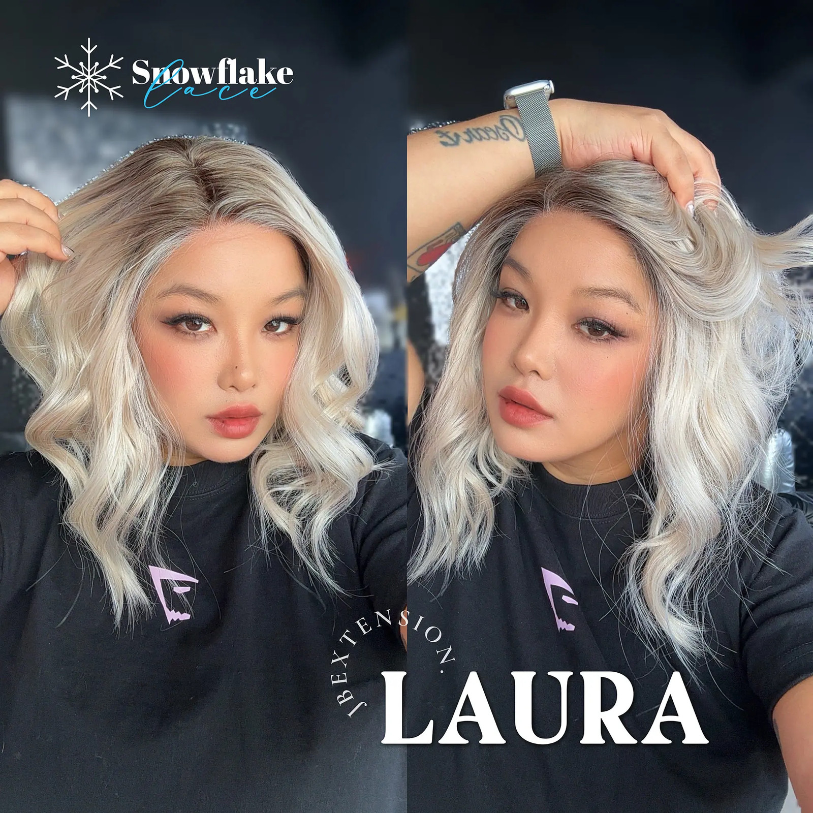 JBEXTENSION 14 Inches Blonde Pre-Cut Side Part Snowflake Lace Frontlace Glueless