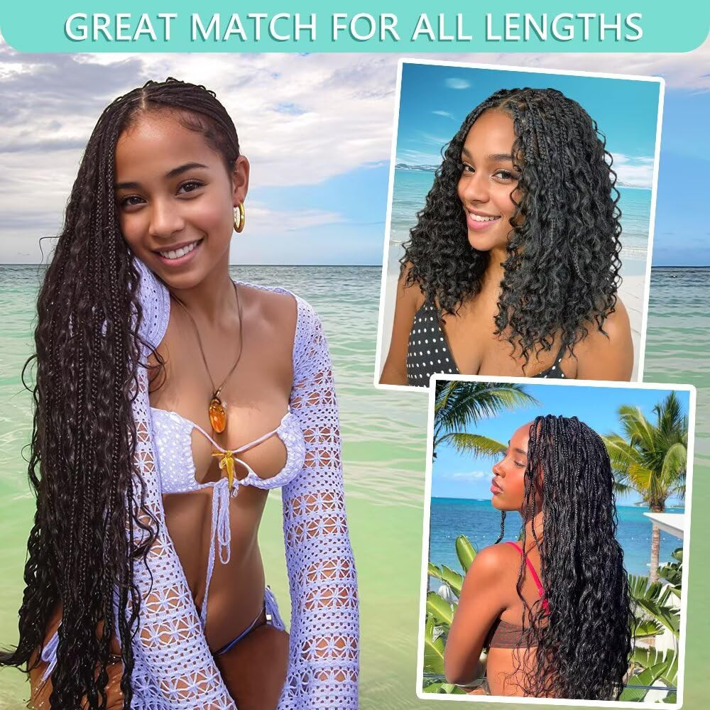 Human Braiding Hair for Boho Braids Deep Wave Bundles Human Hair 150G 6 Bundles/