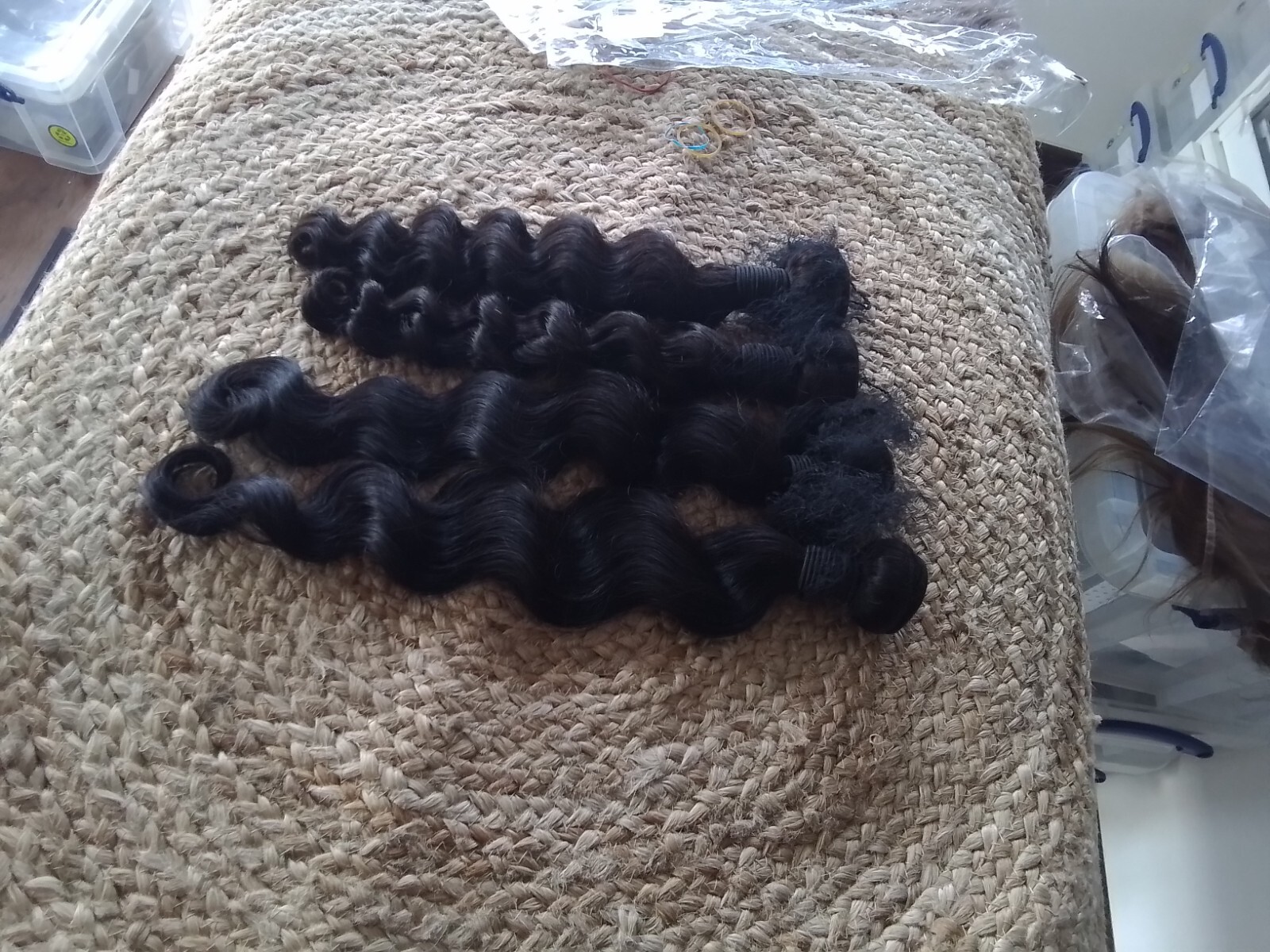 12A 18+18+20+20INCH DEEP LOOSE WAVE RAW BRAZILIAN HUMAN HAIR 4BUNDLES NATURAL 1B