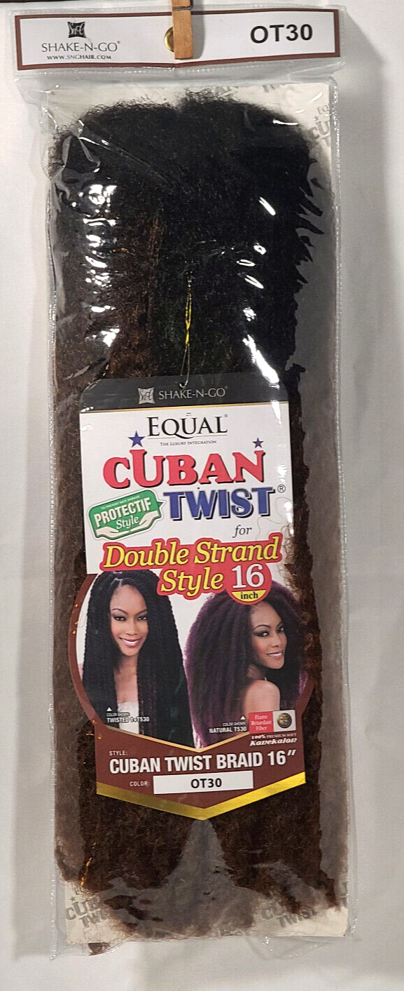 Shake-N-Go Equal Cuban Twist Braid for Double Strand Style 16″ – Color OT30