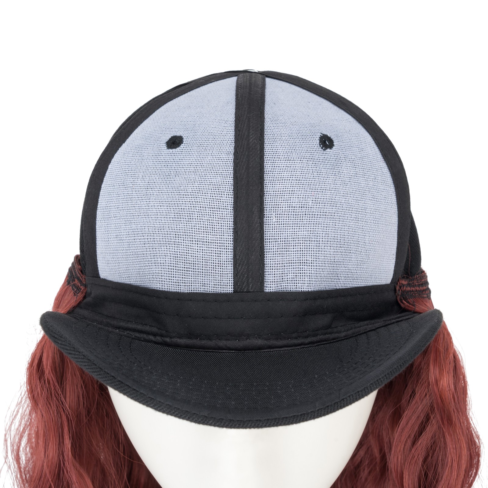 Instant Style Long Curly Cap Wig Adjustable Baseball Hat with Attached Hair