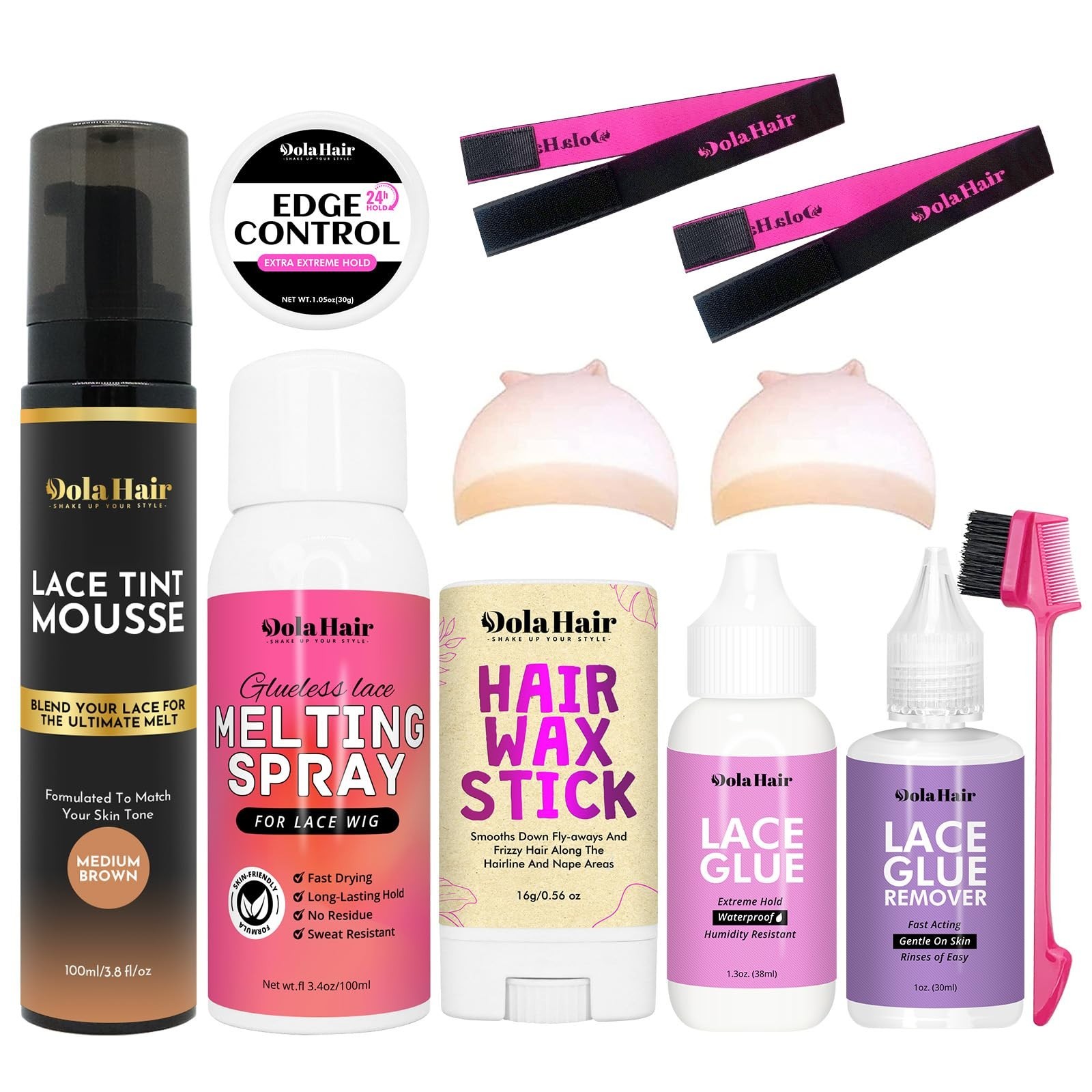 Lace Glue Kit for Wig Installation – Complete Set with Tint Mousse & Melting Spr