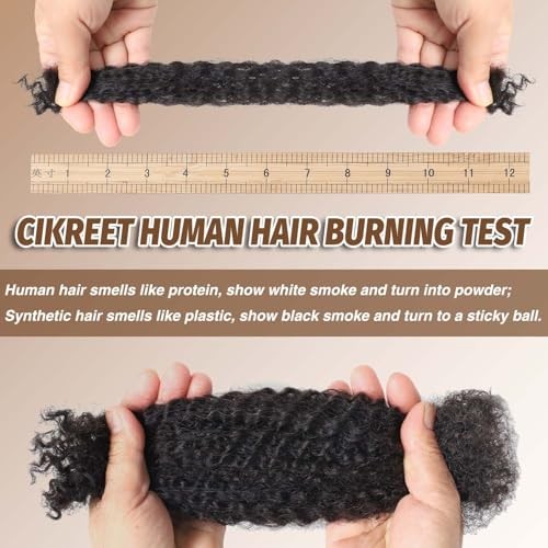 12 Inch 50g Afro Kinkys Bulk Human Hair for 12 Inch 50 Gram 1B Natural Black