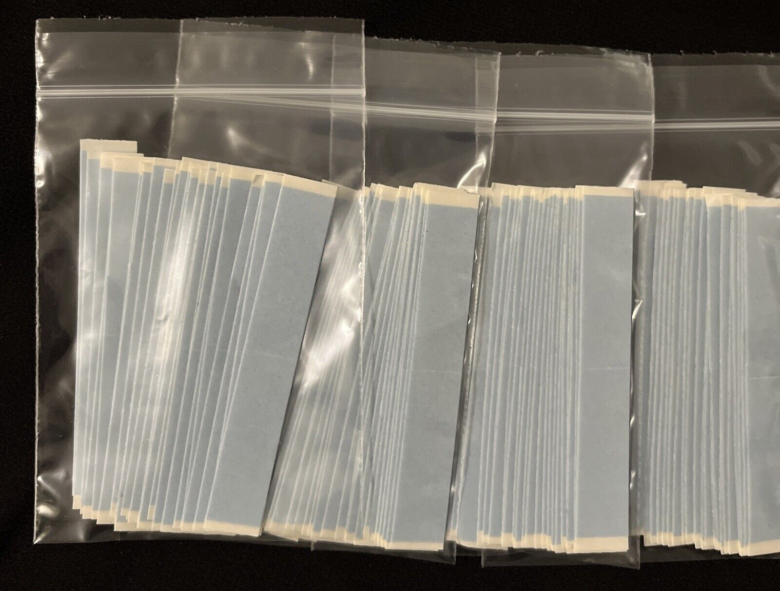 VAPON TOPSTICK Blue 1/2″x3″ST.Tape_100 Strips_Clear,Double-sided_Hair PieceTape