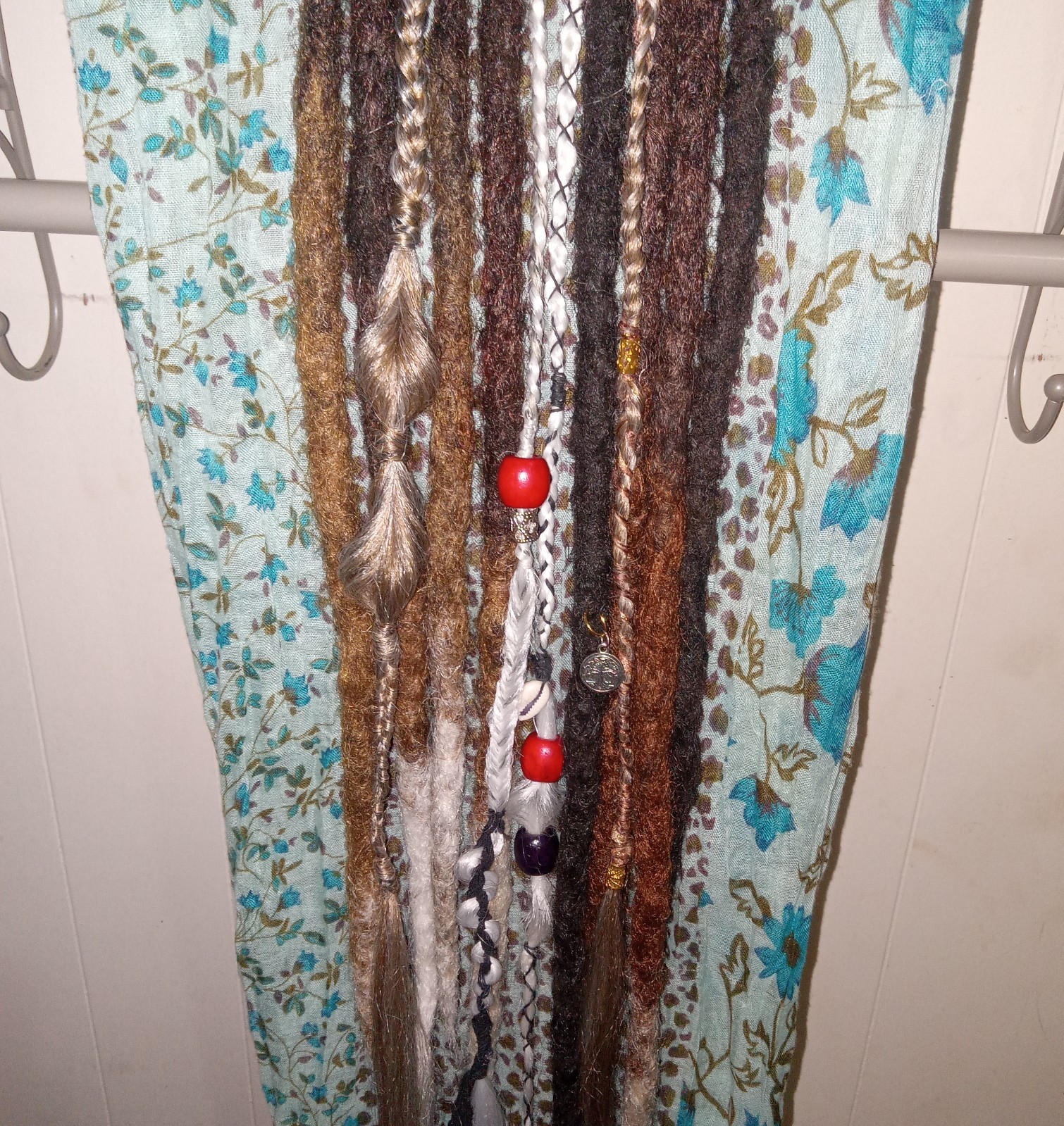 24″ Thick Dreadlock Extensions Hair Locs Ginger & White 0.8cm double-ended &SE