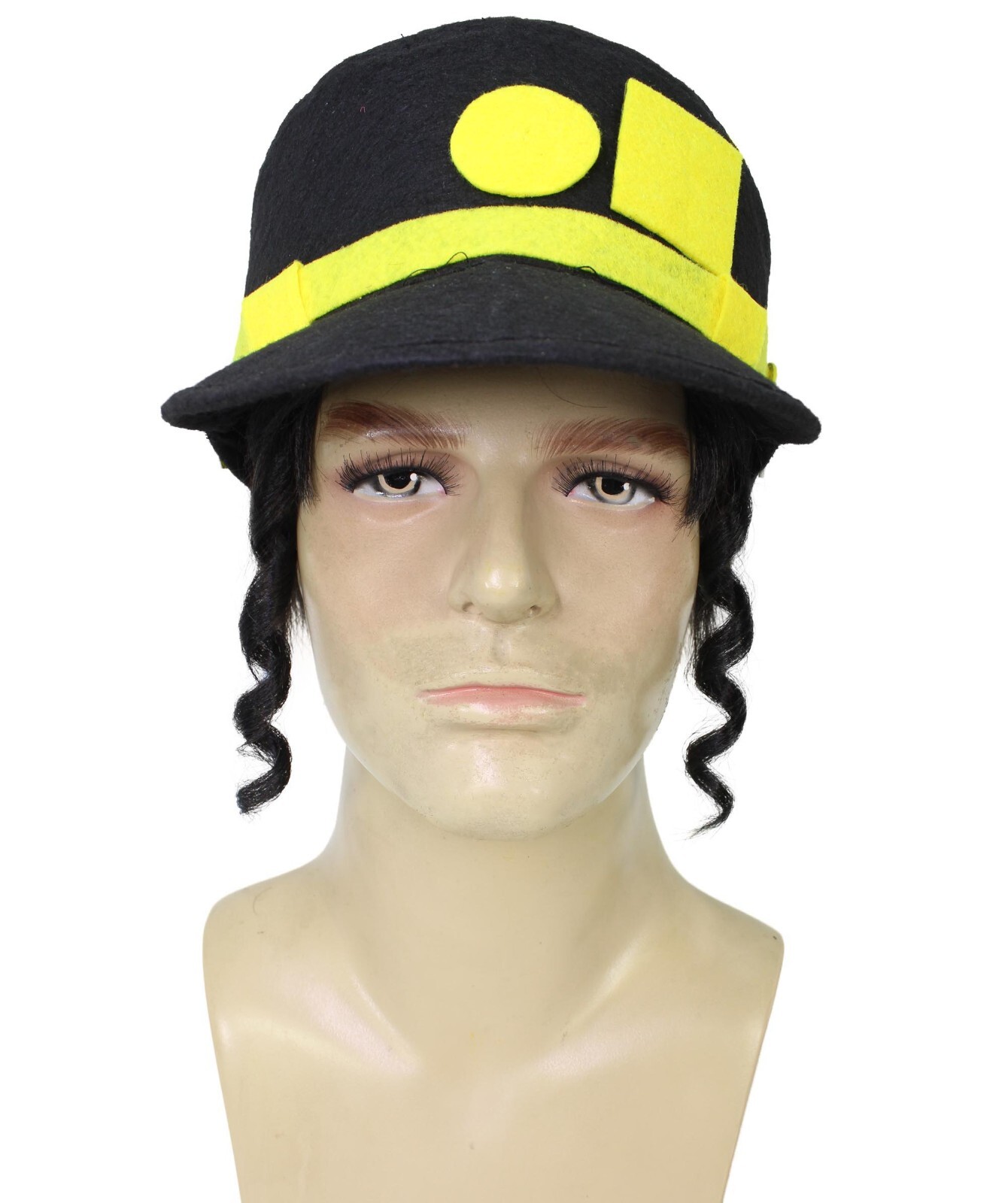 HPO Adult Men’s Black Short Anime Character Wig & Cap, Best for Halloween
