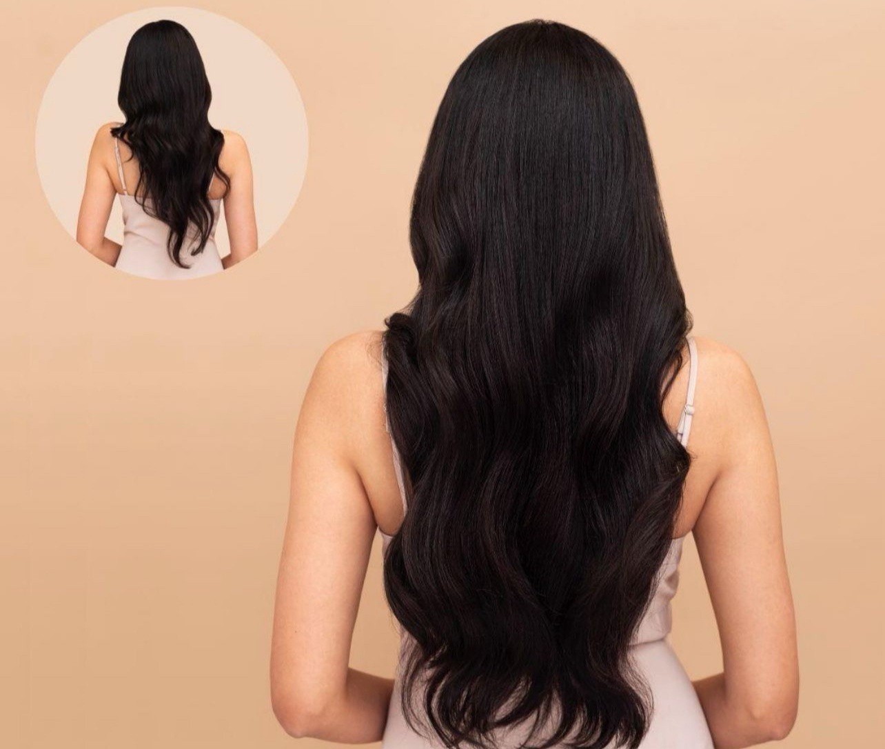 Glueless Natural Soft Wavy Wig with Clips & strap