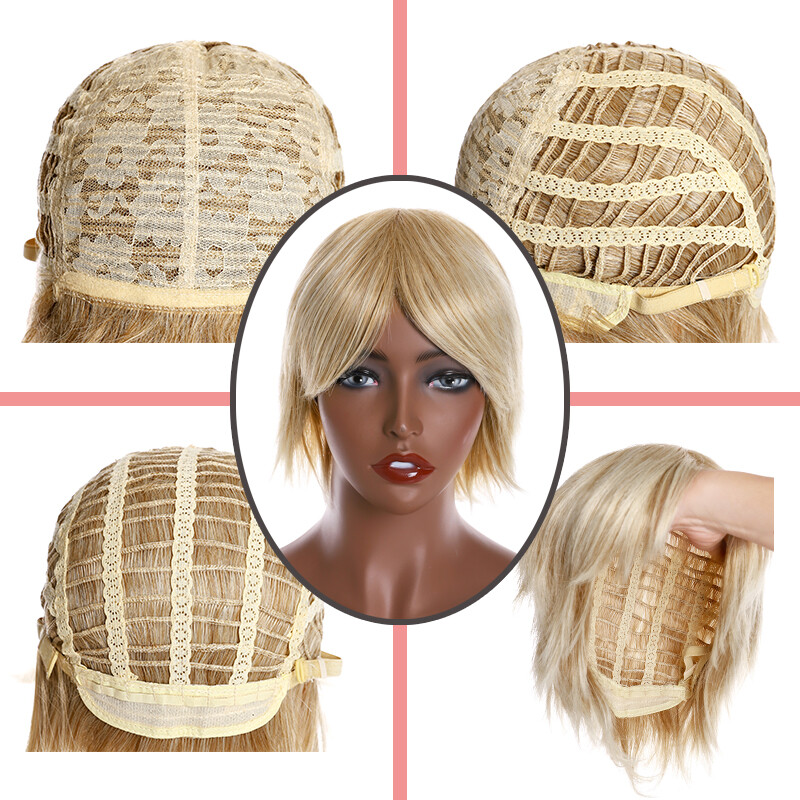 Natural Hair Front Lace Wig Women Long Curly Wavy Wigs Coloured Balayage US 2024