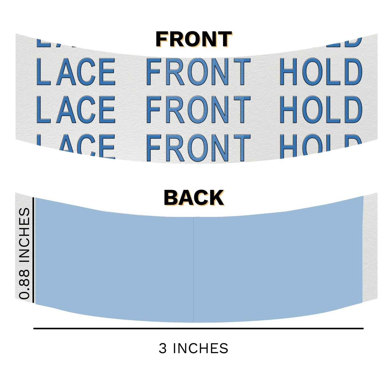 Premium Blue Lace Front Wig Tape – 108 Double-Sided Hair Strips, Strong Hold, Wa