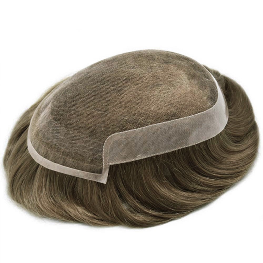 French Lace Front Mens Toupee Hairpiece Human Hair Replacement System Natural US